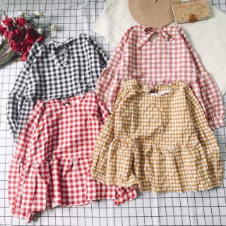 Áo babydoll kẻ sọc caro (ảnh thật)