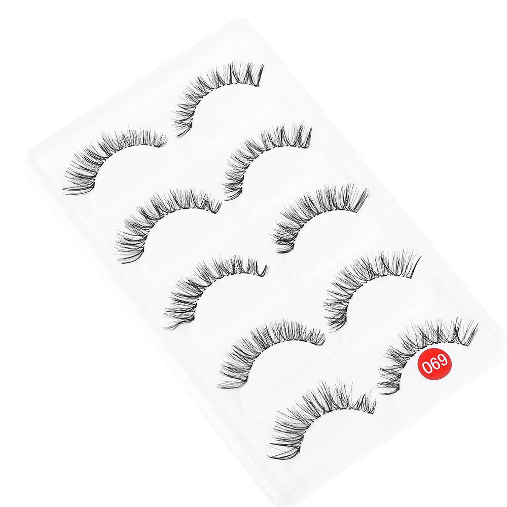 DIACHAVN Set 5 Cặp Lông Mi Giả Mềm Mại Nối Dài Mi Chuyên Dụng