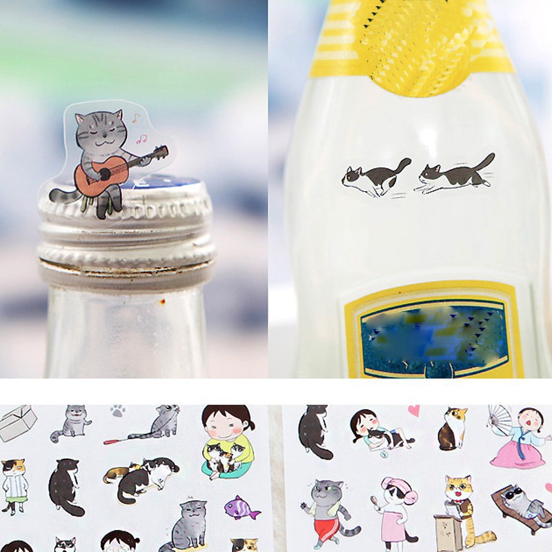 Bộ 6 Tấm Hình Dán Nhựa Pvc Trong Suốt In Hình Dễ Thương