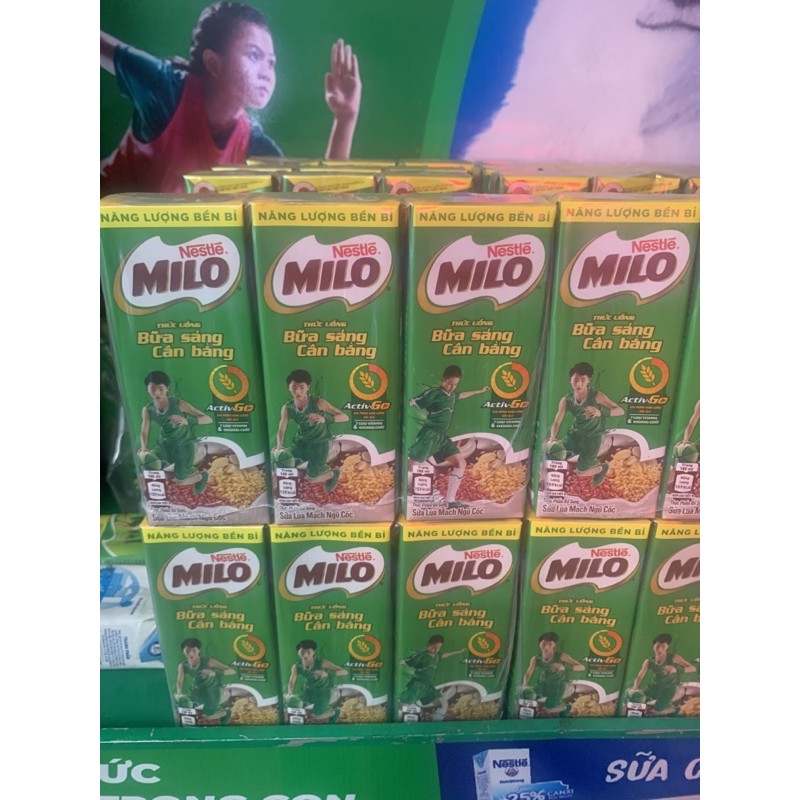 3 Hộp Sữa Nestle Milo 195ml Cân Bằng Bữa Sáng