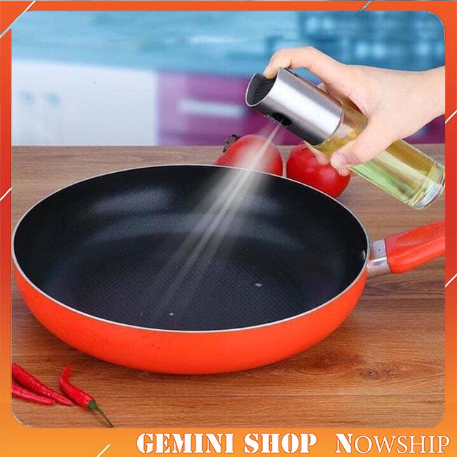 Bình Xịt Dầu Ăn, dấm, gia vị dạng lỏng Thuỷ Tinh 100ml BX1