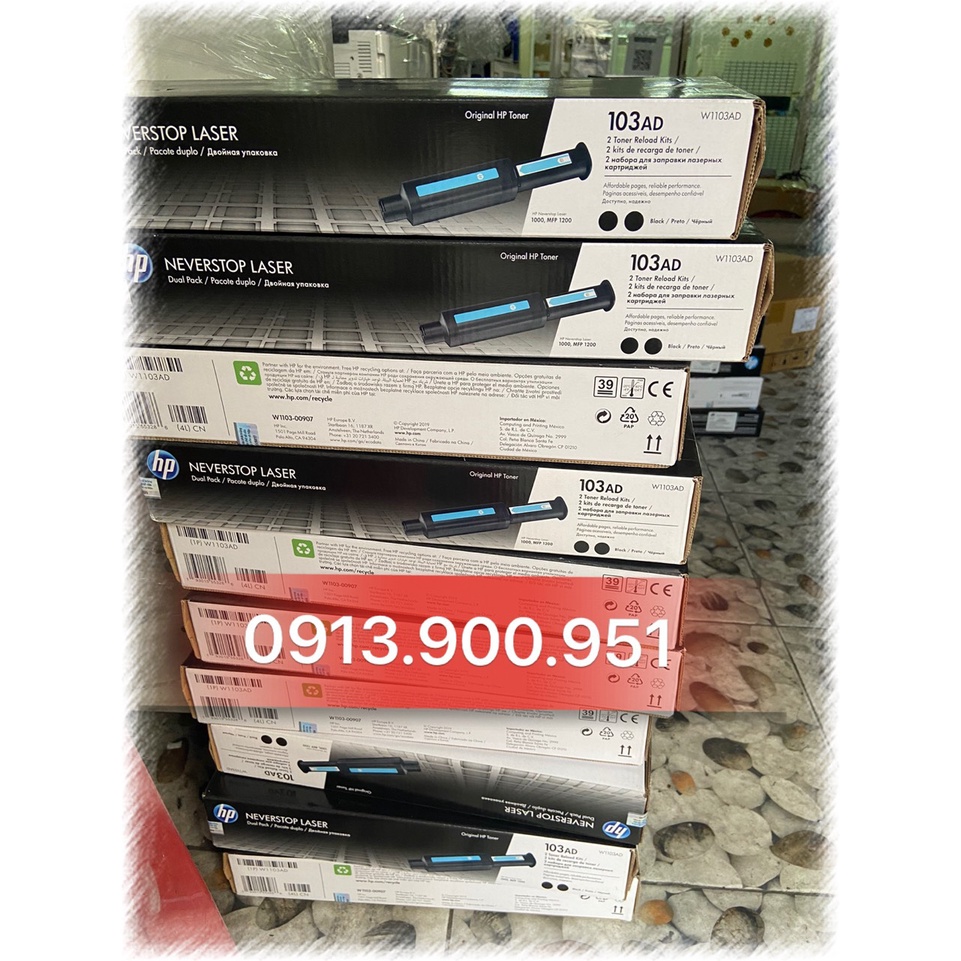 Mực in Hp 103AD  - hàng chính hãng - dùng cho máy in hp Neverstop 1000A/1000W, HP 1200A/1200W