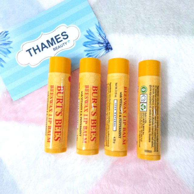 Son dưỡng môi Burt's Bees Beeswax Lip Balm (tách set không hộp)