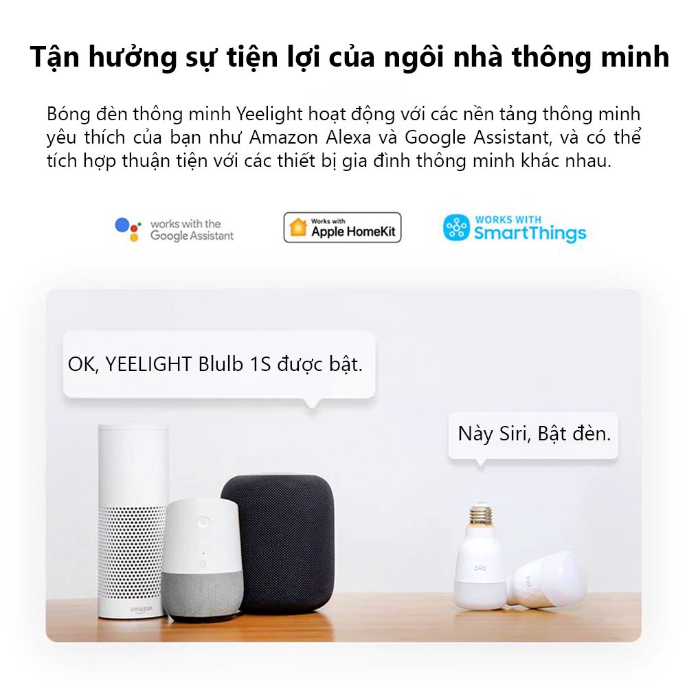 Bóng đèn led đổi màu thông minh wifi  XlAOMI YEELIGHT bản 2020 chỉnh theo nhạc điều khiển từ xa nhiều màu trang trí ngủ | BigBuy360 - bigbuy360.vn