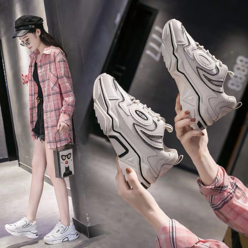 Giày thể thao nữ phong cách Hàn Quốc độn đế