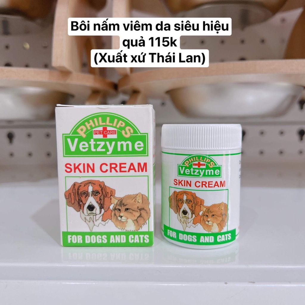 KEM BÔI VIÊM DA  NẤM TRÊN CHÓ MÈO VETZYME SKIN CREAM