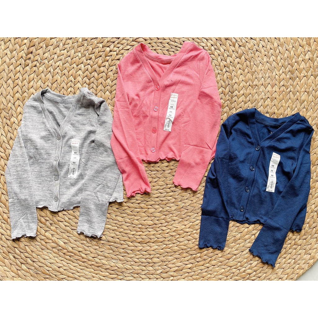 Áo khoác cardigan bé gái 2-7Y xuất dư Cat Jack Áo khoác mỏng nhẹ cho bé size đại từ 2 đến 10 tuổi - KGB