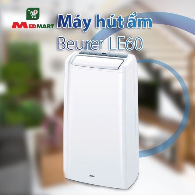 Máy Hút Ẩm Beurer LE60 Dùng Cho Phòng 60m2, Làm Sạch Không Khí Bằng Ion, Tự Động Ngắt Hạn Chế Nấm Mốc Vi Khuẩn - Medmart