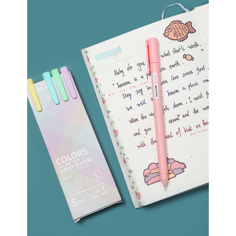Bộ 5 Bút Mực Gel Nhiều Màu Sắc