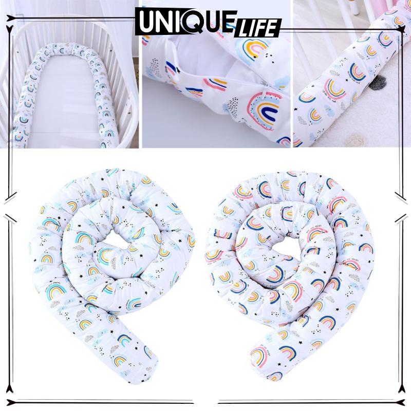 Đệm lót nôi trẻ em bằng vải cotton nhiều màu sắc 2.5m hỗ trợ bảo vệ trẻ sơ sinh