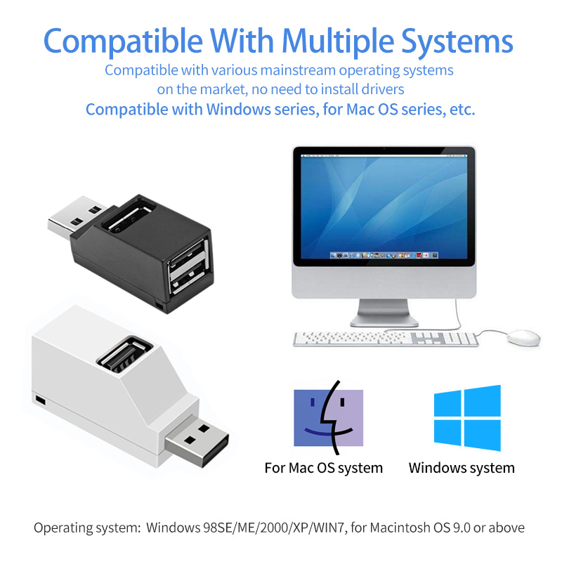 Đầu kết nối chuyển đổi USB hub 3.0 FONKEN kích thước mini cho laptop/điện thoại/bàn phím/ổ đĩa U