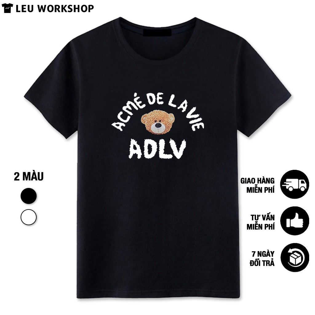 Áo thun unisex ngắn tay không cổ in hình Gấu Teddy ADLV - Bộ sưu tập áo phông adlv thời trang cá tính