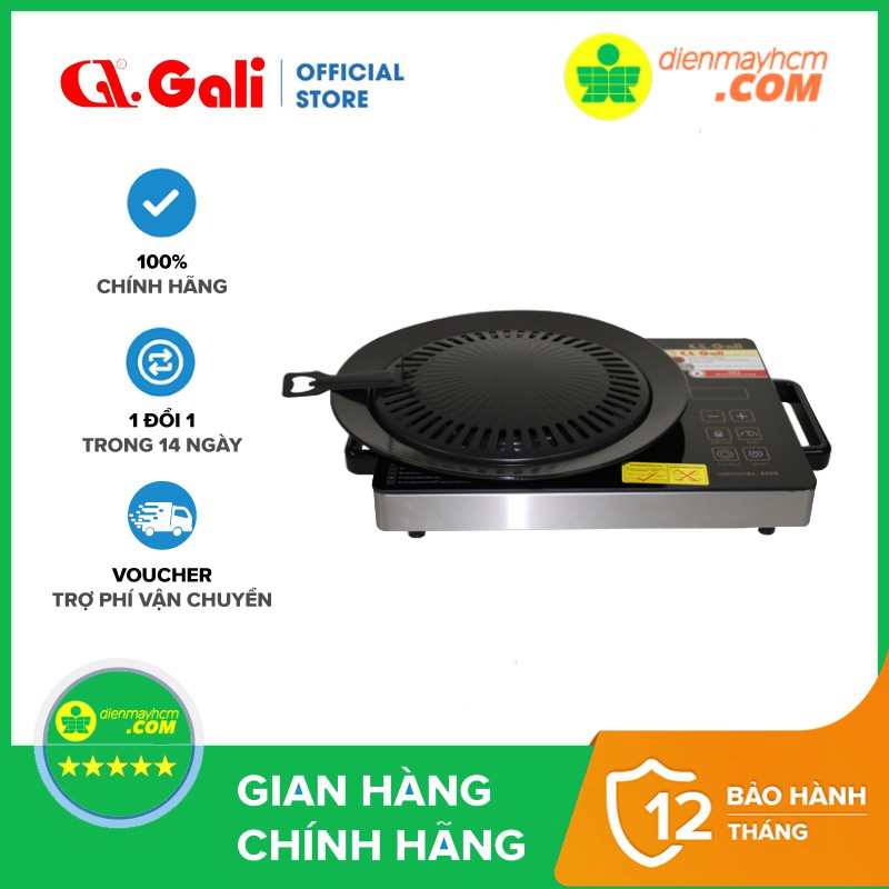 Bếp Điện Quang Gali GL-2008 2000W nhập khẩu bảo hành chính hãng tem CR chứng nhận chất lượng hàng hóa nhập khẩu