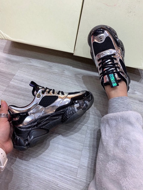 Giày thể thao nữ siêu ngầu vàng - bạc (chat trước check size)