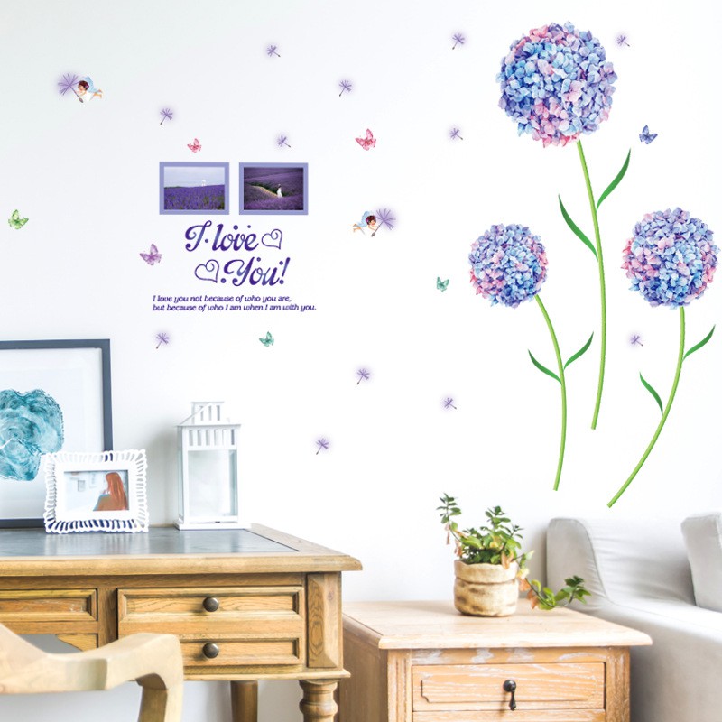 Decal dán tường - Giấy dán tường - Cẩm tú cầu - flower decal - sk9124B | BigBuy360 - bigbuy360.vn