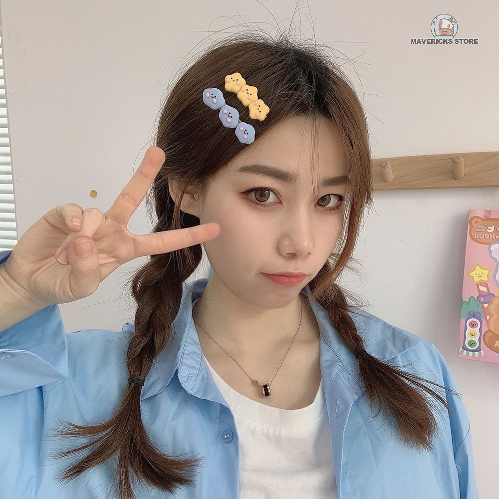 Dễ Thương Kẹp Tóc Hình Đám Mây Và Ngôi Sao Hoạt Hình Phong Cách Nhật Bản Cho Nữ