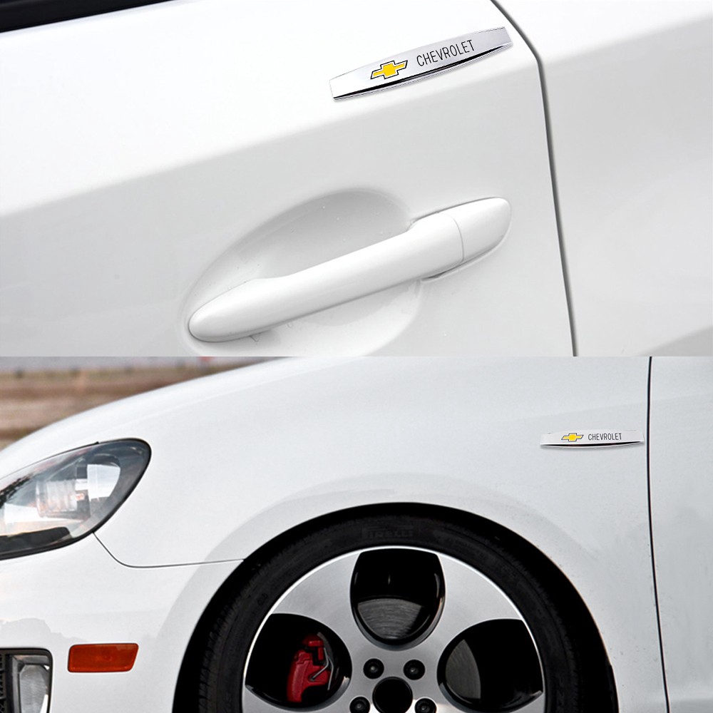 Bộ 2 miếng dán hình kim loại trang trí xe thân xe hơi Chevrolet Malibu Sail Cruze Cobalt Captiva Orlando
