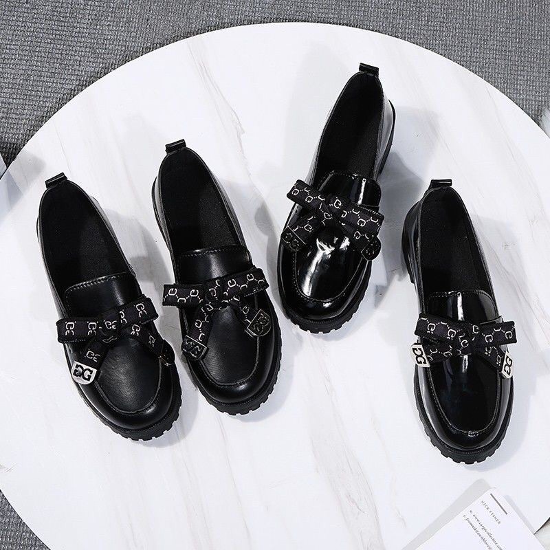 Giày búp bê nữ cổ thấp thời trang in hình nơ thời thượng Giày tiểu thư nữ kiểu dáng thanh lịch