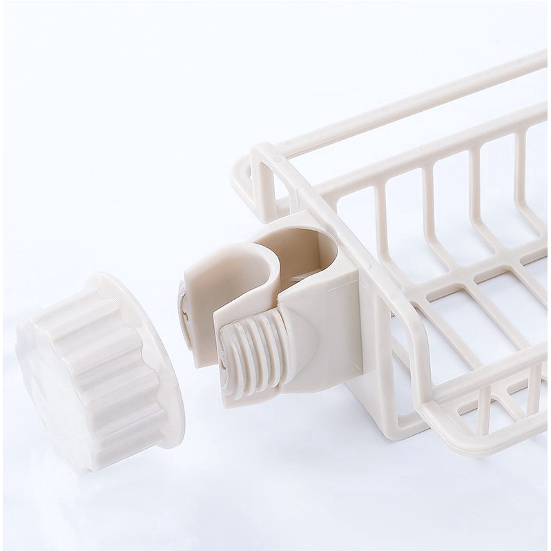 Multifunction Adjustable Kitchen Plastic Faucet Rack / Sponge Soap Rag Storage Holder / Bathroom Sink Organizer Draining Spiral Shelf