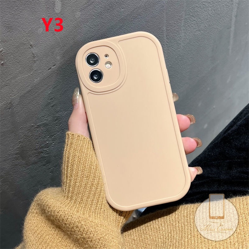 Ốp Điện Thoại TPU Mềm Màu Trơn Hình Oval Cho iPhone 7Plus 11 12 13 Pro Max XR X XS Max 7 8 Plus SE