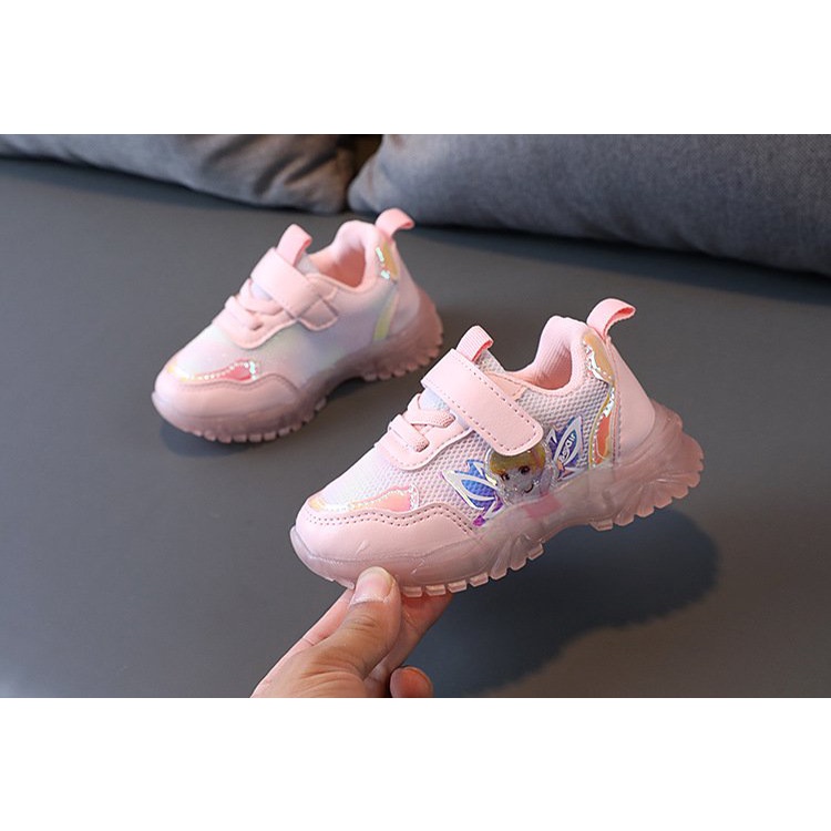 Giày thể thao đèn led cho bé gái họa tiết công chúa nàng tiên êm chân mẫu mới LED101