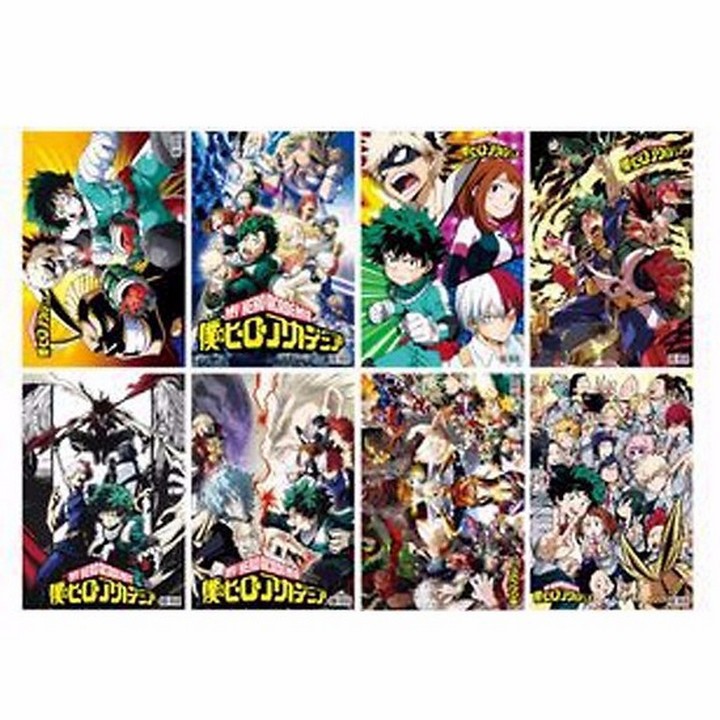 SALE Set Poster 8 tấm in hình ANIME Kimetsu No Yaiba Thiên Quan Tứ Phúc Violet Evergarden Attack On Titan Naruto