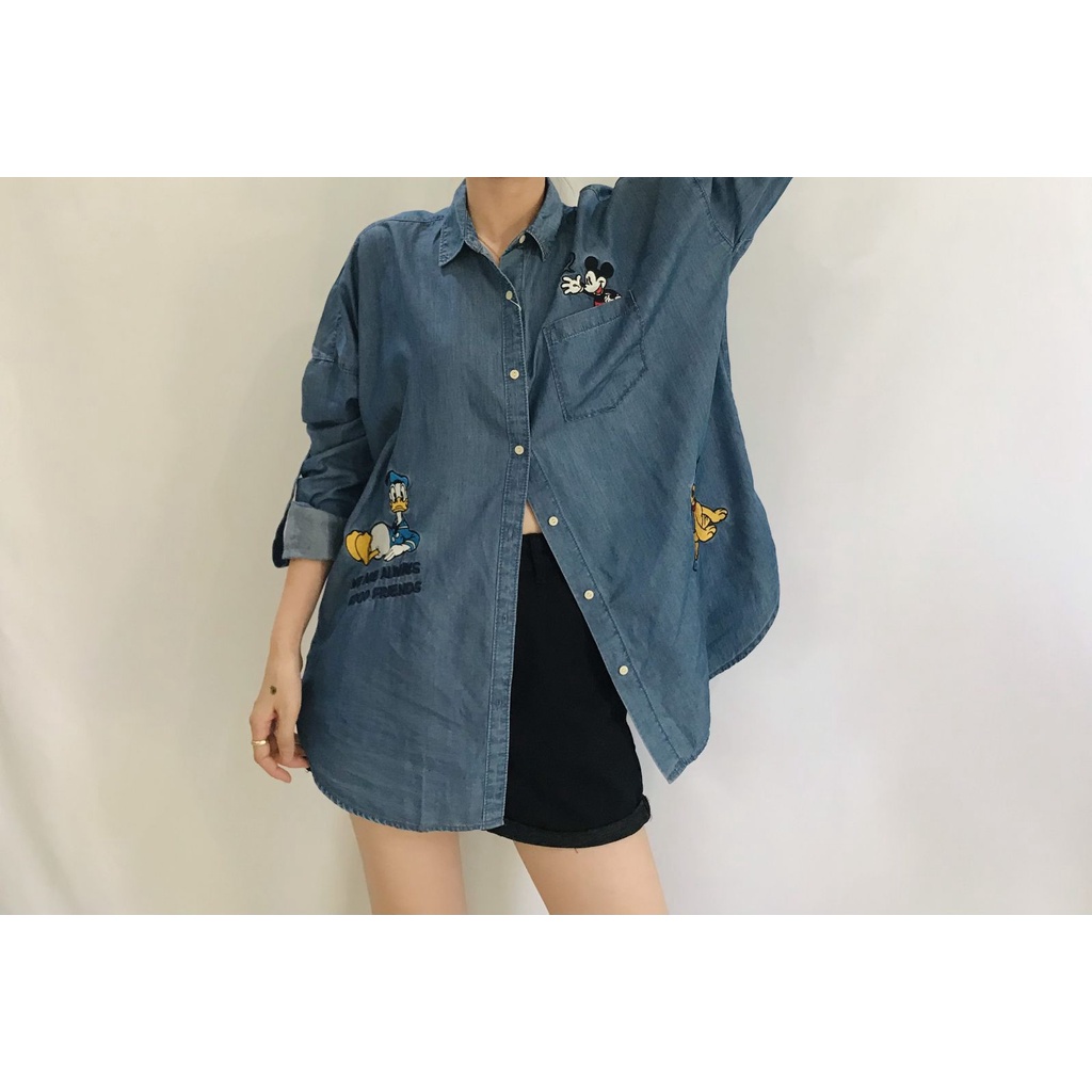 Áo Sơ Mi Jean Giấu Quần Nữ ESITTO Vnxk