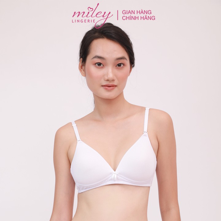 Set 2 Áo Ngực Cotton Không Gọng White Pink Miley Lingerie BRW02015-12015