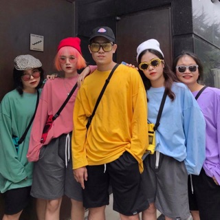 Áo SWEATER BASIC TAY DÀI Unisex dáng rộng 75kg