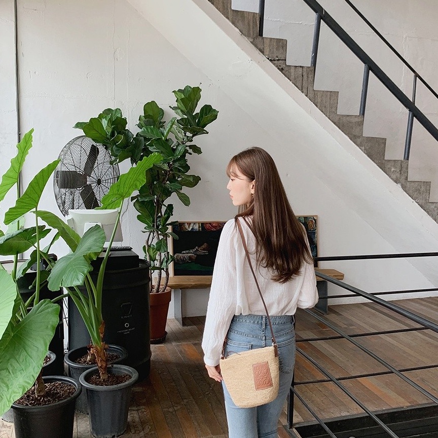 SUXI Áo Sơ Mi Tay Dài Cổ Vuông Màu Sắc Đơn Giản Dễ Phối Đồ Phong Cách Hàn Quốc Cho Nữ