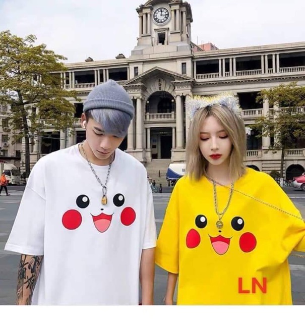 [Mã FAMAYWA2 giảm 10K đơn 50K] Áo đôi cộc tay pikachu (Set 2 chiếc) siêu đẹp