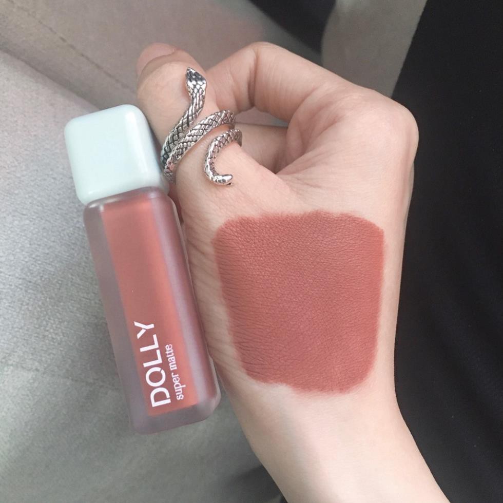 Son Kem Lì Dolly Super Matte Không Chì Màu Nâu Nude Tont Tây