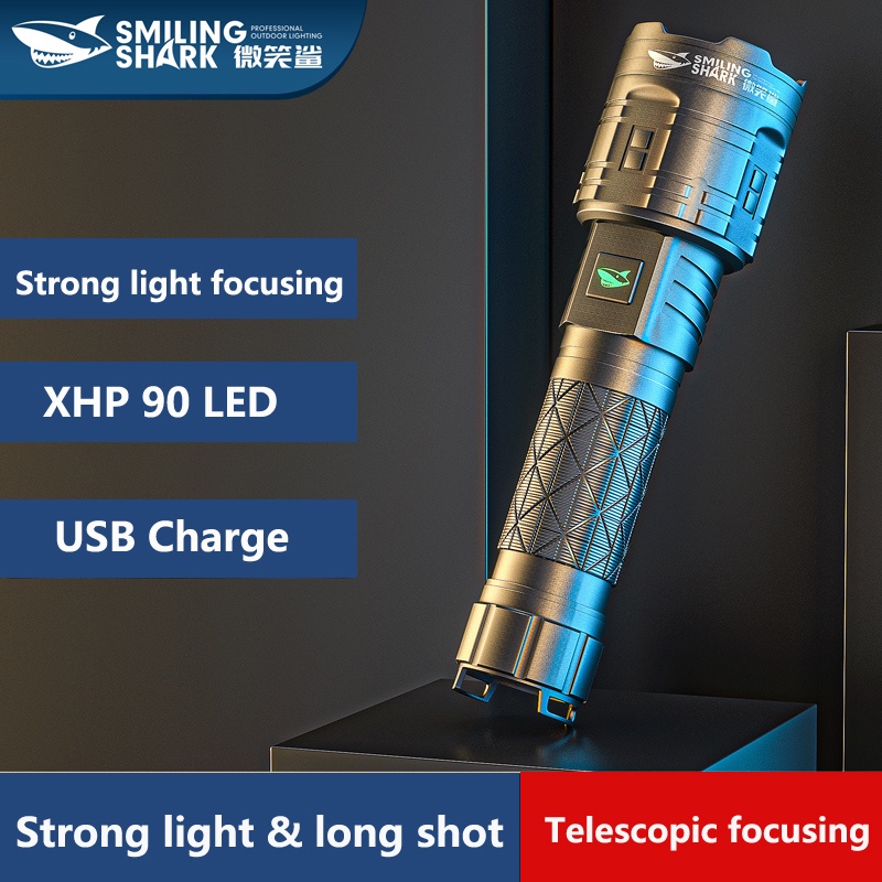 Smiling Shark E899 Đèn pin siêu sáng M77-Sản phẩm chính hãng Đèn pin cầm tay