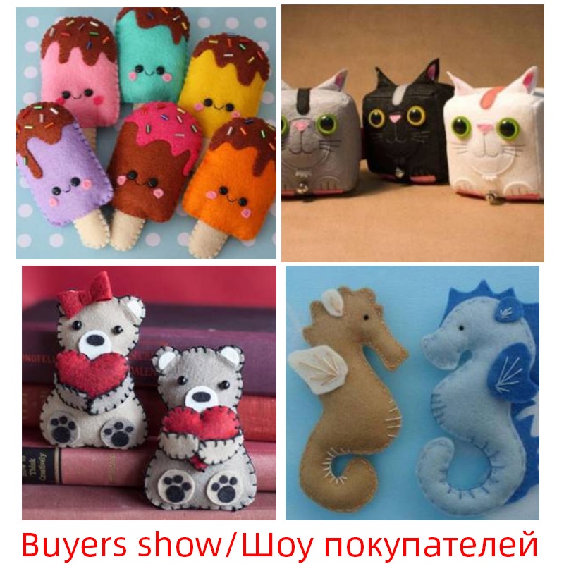 Set 40 Tấm Vải Nỉ Polyester 1mm 10*10cm Làm Đồ Thủ Công DIY