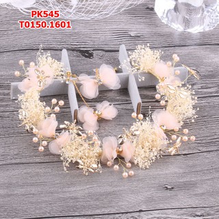 Bộ voan cỏ khô cài tóc cô dâu