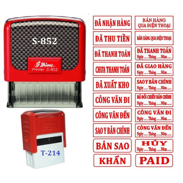 Con dấu (Đã thu tiền, Đã chi tiền,, Đã thanh toán, Bán hàng qua điện thoại,...)-Nhận in dấu họ tên theo yêu cầu