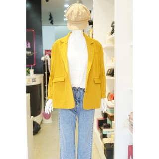 Áo Blazer Trơn Dáng Dài 072 Vàng