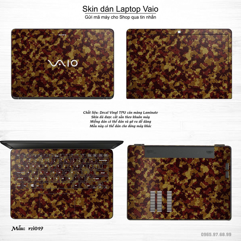 Skin dán Laptop Sony Vaio in hình rằn ri _nhiều mẫu 3 (inbox mã máy cho Shop)