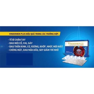 Vindermen plus  - viên uống hỗ trợ giảm tê bì chân tay, chóng mặt, ù tai, đau nửa đầu, tiền đình....