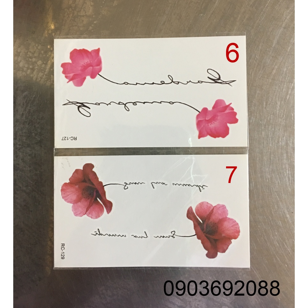 [HCM] Hình xăm dán - tattoo sticker hình hoa nhỏ 10.5 x 6cm