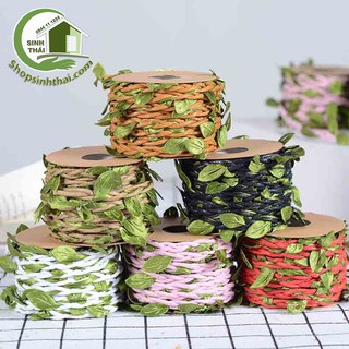 Dây thừng có lá xanh - dây thừng gai - dây bố bện lá - giao màu ngẫu nhiên