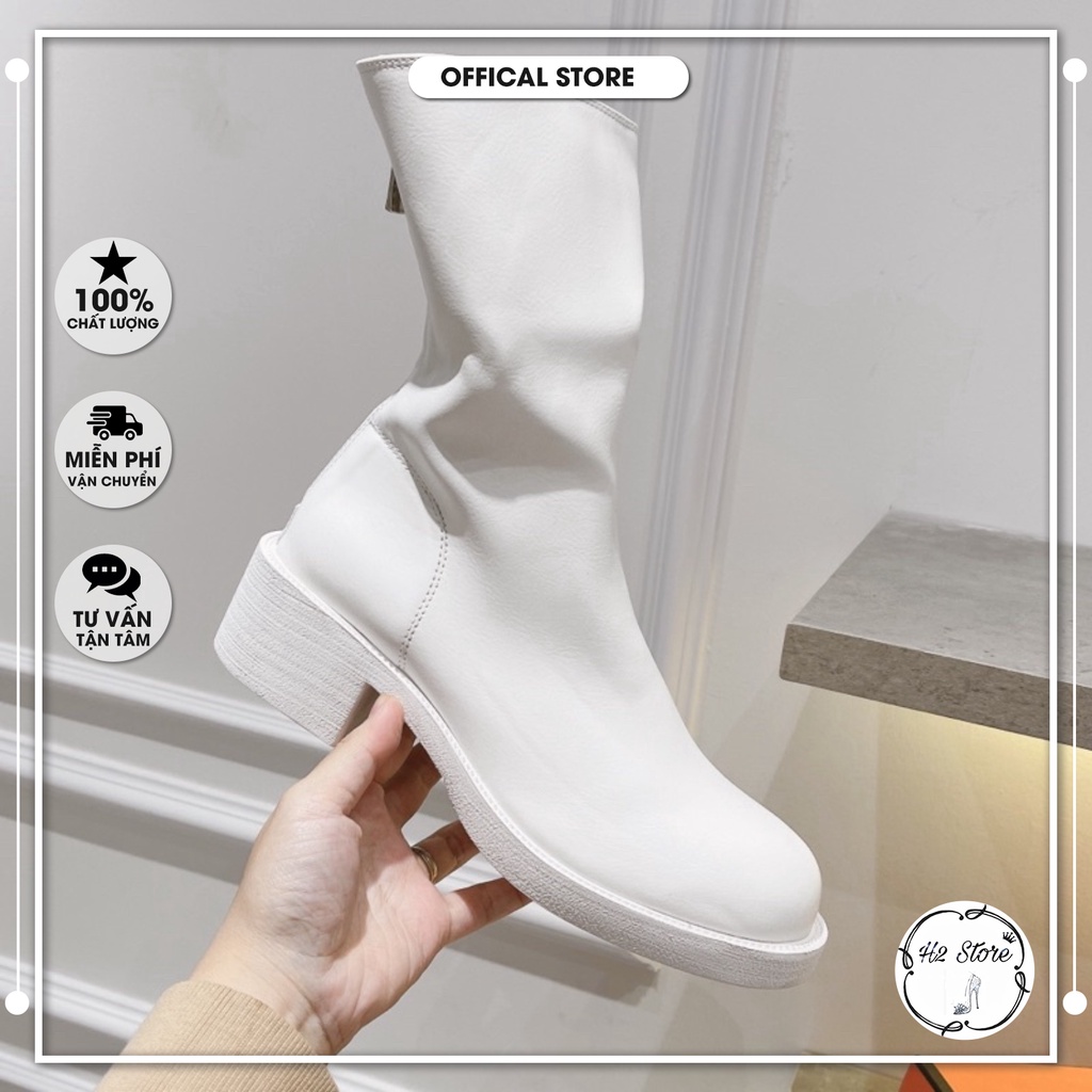 👠👟 Bốt boot lửng guidi khoá sau mũi tròn gót vuông fullbox hàng quảng châu cao cấp ⚡
