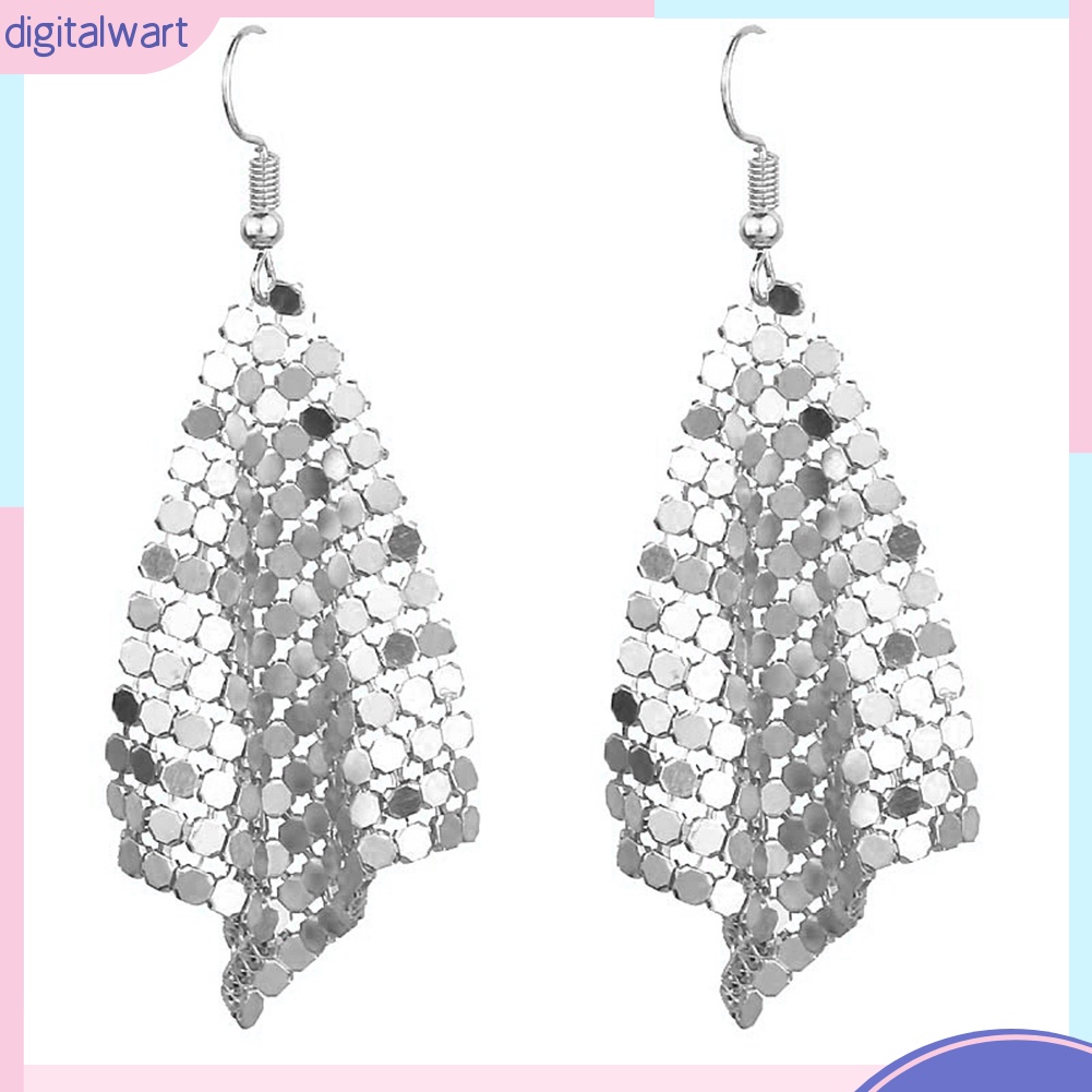 Đôi khuyên tai dáng dài đính sequin lấp lánh thời trang dành cho nữ