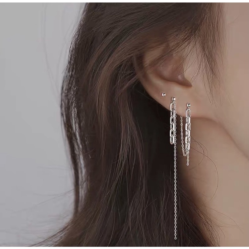 (NHIỀU MẪU)Bông tai dáng dài xây xích các kiểu (1 đôi)