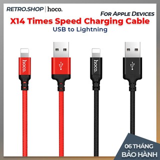 Cáp sạc hoco x14 usb to lightning, iphone cáp sạc nhanh 2a chống rối, dùng cho iphone ipad