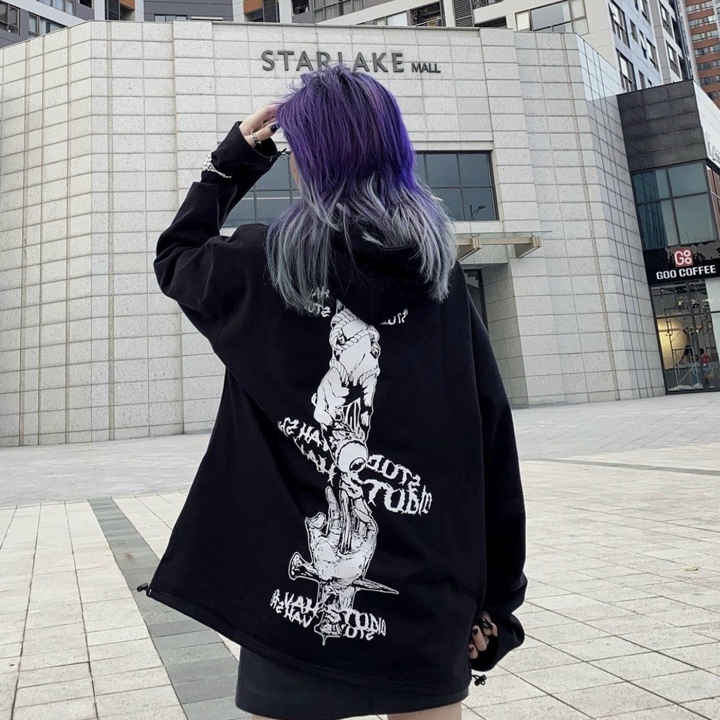 Áo hoodie VAH Nurse dây rút form rộng unisex nam nữ full tag Thời trang Unisex HCM VAH05