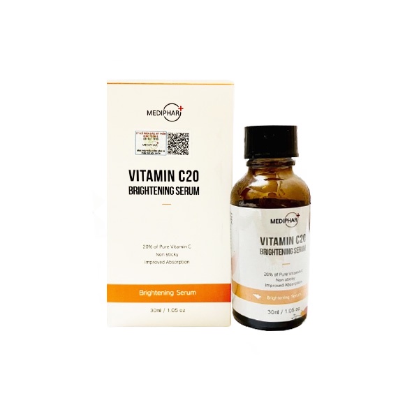 Serum Vitamin C dưỡng trắng da mờ thâm nám Mediphar 30ml