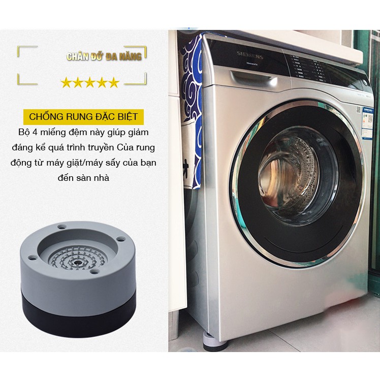 Bộ 4 miếng đệm cao su lót chân máy giặt chống rung chống ồn Besmart
