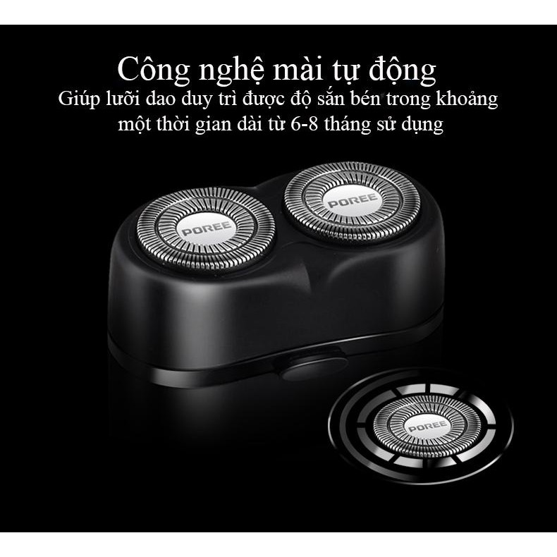 [Bạn mới nhập COSHBM -50% đơn 0Đ] Máy cạo râu 2 lưỡi Poree PS187 nhỏ gọn tiện lợi