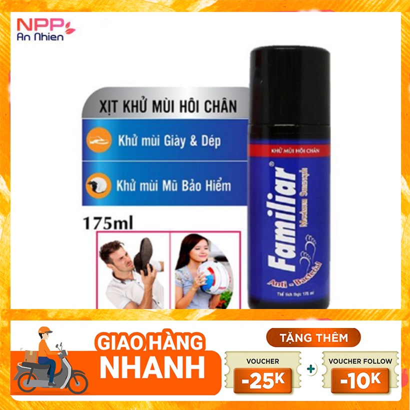 Nhập AFFINS20K [Giảm ngay 20K đơn từ 99K] Xịt khử mùi giày và nón bảo hiểm Familiar 175ml- NPP AN NHIÊN